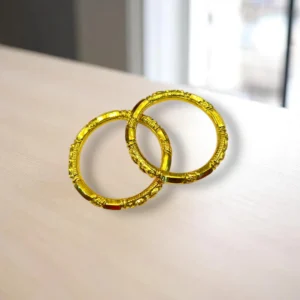 Sunburst Carved Gold Cover Bronze Bangles