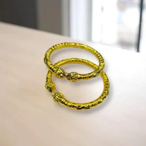 Spiral Lattice Gold Cover Bronze Bangles
