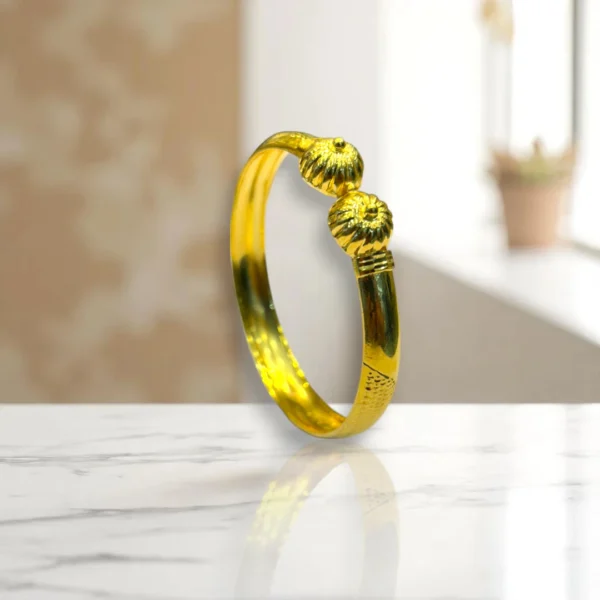 Hammered Circle Gold Cover Bronze Bangles