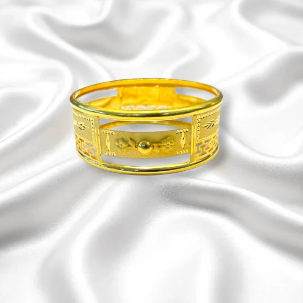 Antique Stone Stud Gold Cover Bronze Bangles - Image 2
