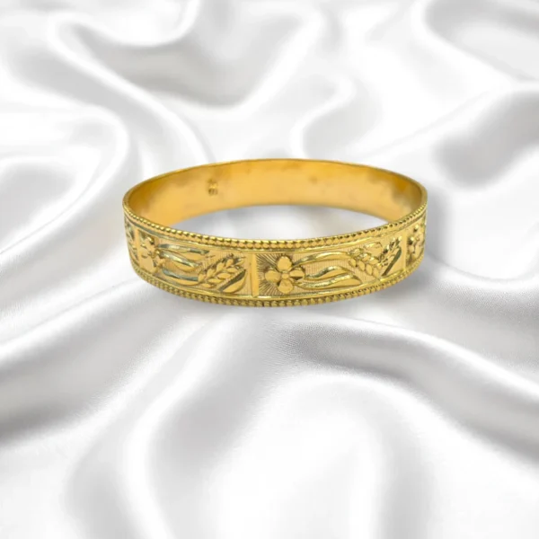 Tribal Etch Gold Cover Bronze Bangles - Image 3