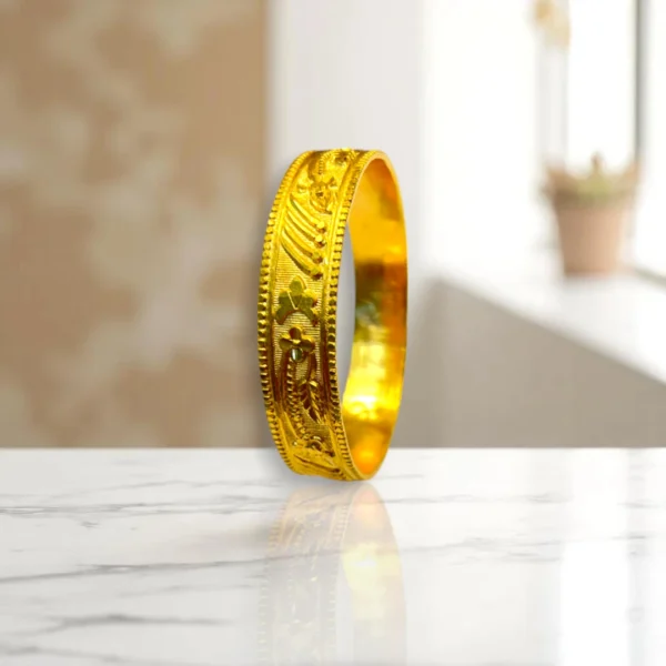 Bubble Motif Gold Cover Bronze Bangles - Image 2