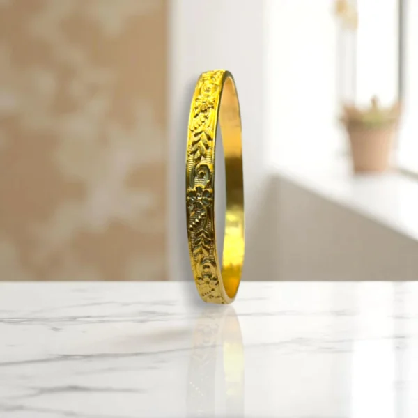 Antique Border Line Gold Cover Bronze Bangles - Image 2