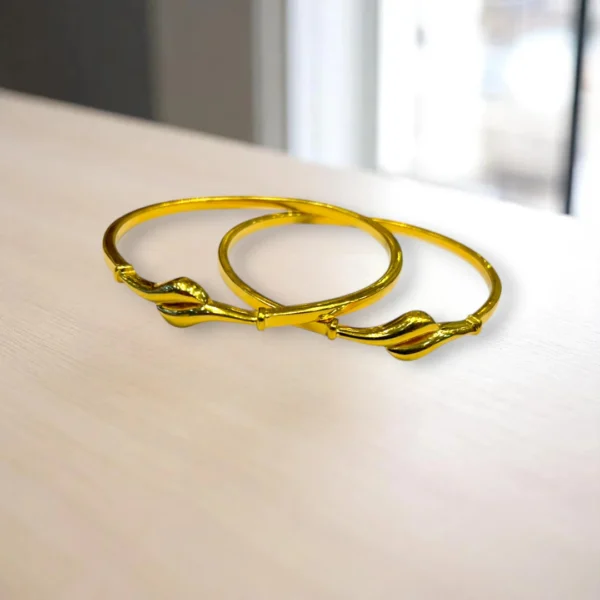 Rope Twist Gold Cover Bronze Bangles
