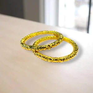 Crescent Curve Gold Cover Bronze Bangles
