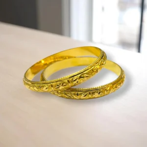 Glossy Dome Gold Cover Bronze Bangles