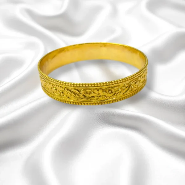 Antique Stone Stud Gold Cover Bronze Bangles - Image 3