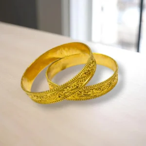 Antique Stone Stud Gold Cover Bronze Bangles