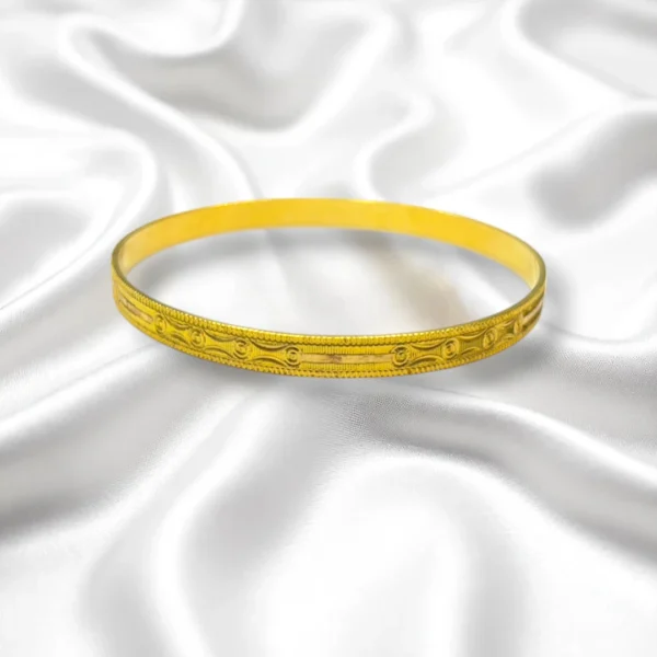 Lotus Chain Edge Gold Cover Bronze Bangles - Image 3