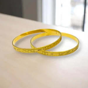 Lotus Chain Edge Gold Cover Bronze Bangles