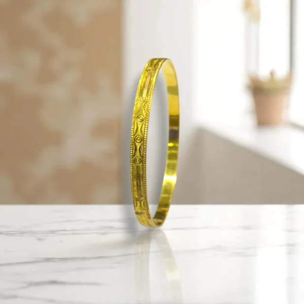 Lotus Chain Edge Gold Cover Bronze Bangles - Image 2
