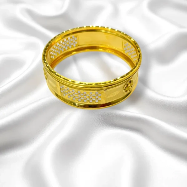 Tribal Etch Gold Cover Bronze Bangles - Image 2