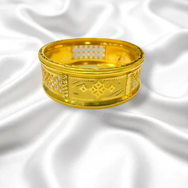 Bubble Motif Gold Cover Bronze Bangles - Image 2