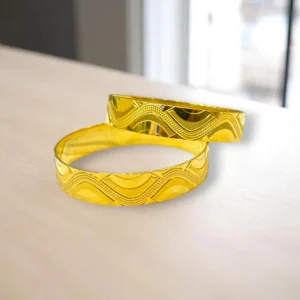 Antique Border Line Gold Cover Bronze Bangles