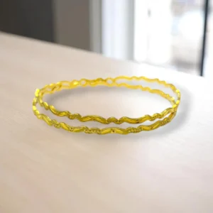 Rope Twist Gold Cover Bronze Bangles