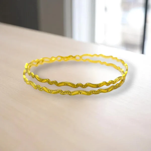 Rope Twist Gold Cover Bronze Bangles