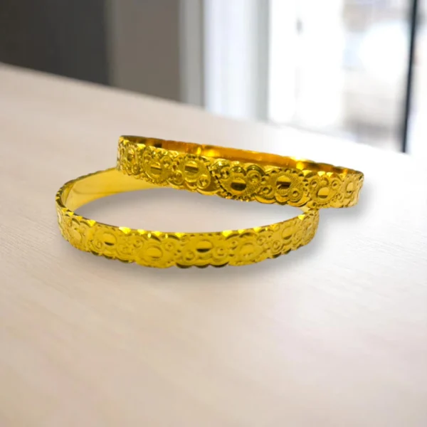 Spiral Lattice Gold Cover Bronze Bangles