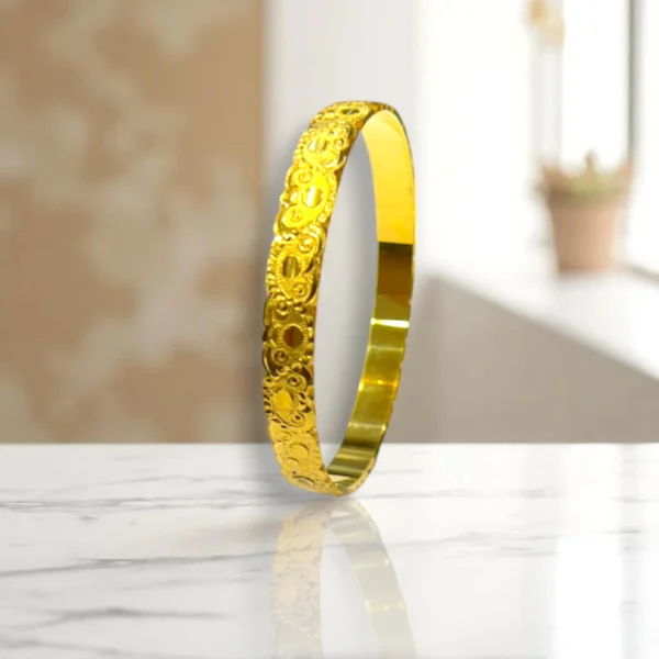 Spiral Lattice Gold Cover Bronze Bangles - Image 2