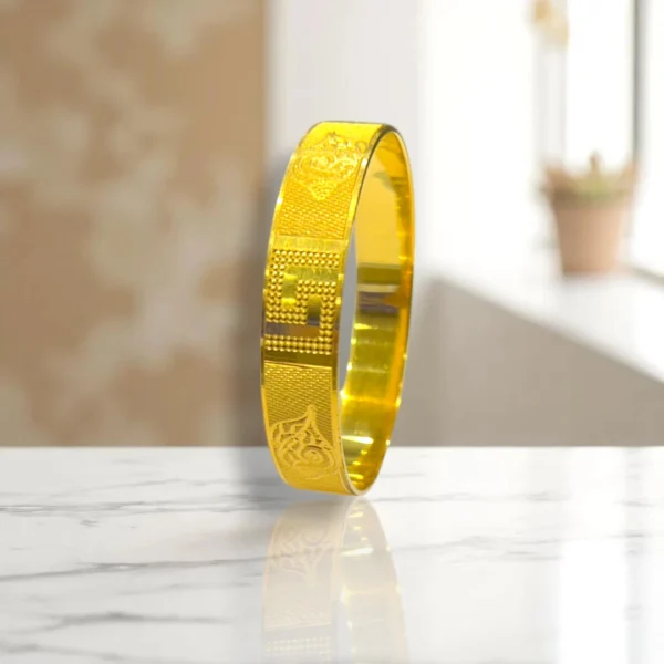 Royal Grid Gold Cover Bronze Kada - Image 2