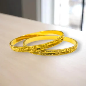 Paisley Pattern Gold Cover Bronze Bangles