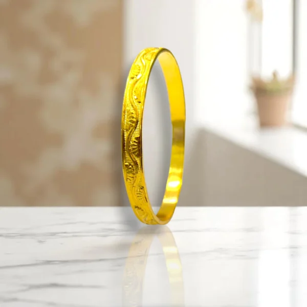 Hammered Circle Gold Cover Bronze Bangles - Image 2