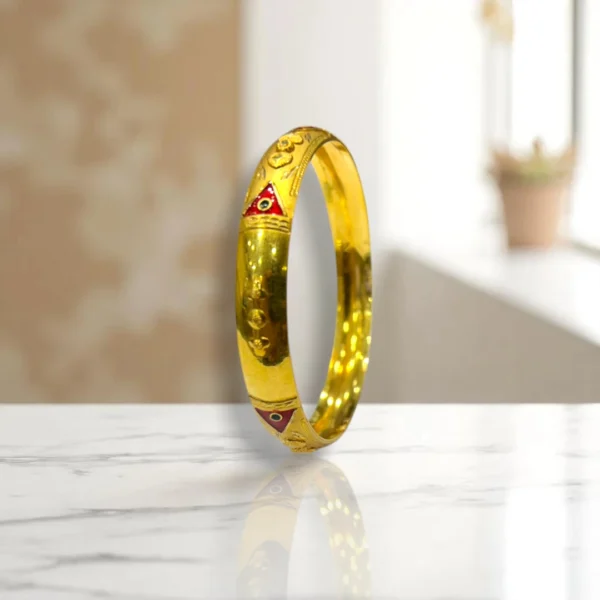 Slender Stack Gold Cover Bronze Bangles - Image 2