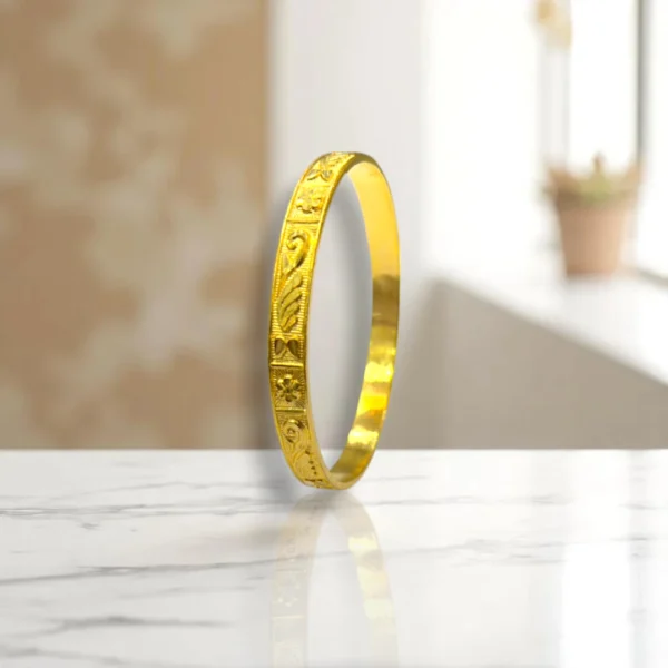 Adjustable Clip Lock Gold Cover Bangle - Image 2