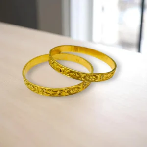 Hollow Tube Gold Cover Bronze Bangles
