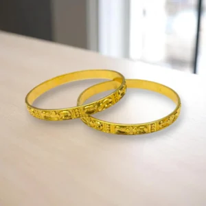 Floral Vines Gold Cover Bronze Bangles