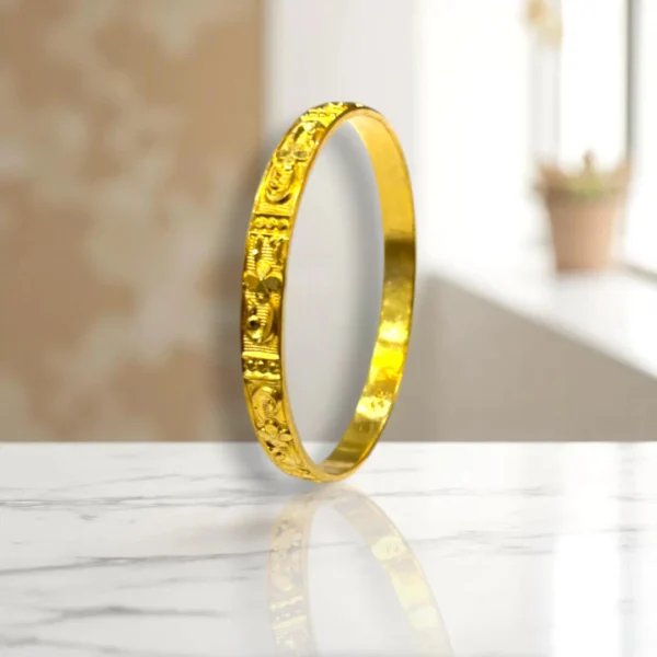 Floral Vines Gold Cover Bronze Bangles - Image 2