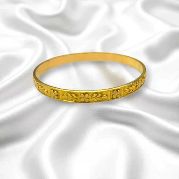 Rectangular Grid Gold Cover Bronze Bangles - Image 3