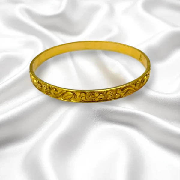 Traditional Motif Gold Cover Bronze Bangles - Image 3