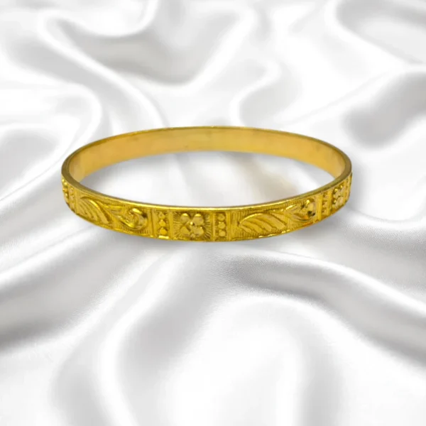 Braid Pattern Gold Cover Bronze Bangles - Image 3