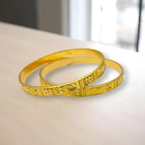 Braid Pattern Gold Cover Bronze Bangles