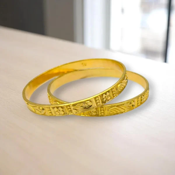 Braid Pattern Gold Cover Bronze Bangles