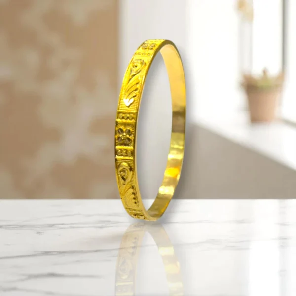 Braid Pattern Gold Cover Bronze Bangles - Image 2