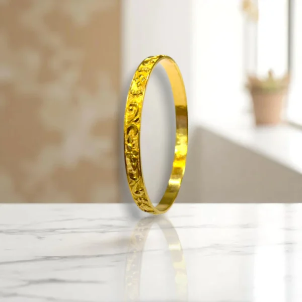 Bold Band Gold Cover Bronze Bangle - Image 2