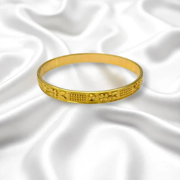 Crisscross Cut Gold Cover Bronze Bangles - Image 3