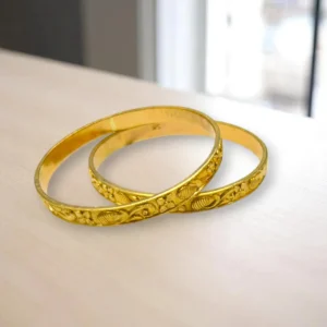 Tricolor Finish Gold Cover Bronze Bangles