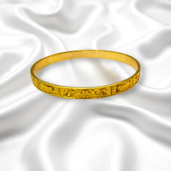 Coin Droplet Gold Cover Bronze Bangles - Image 3