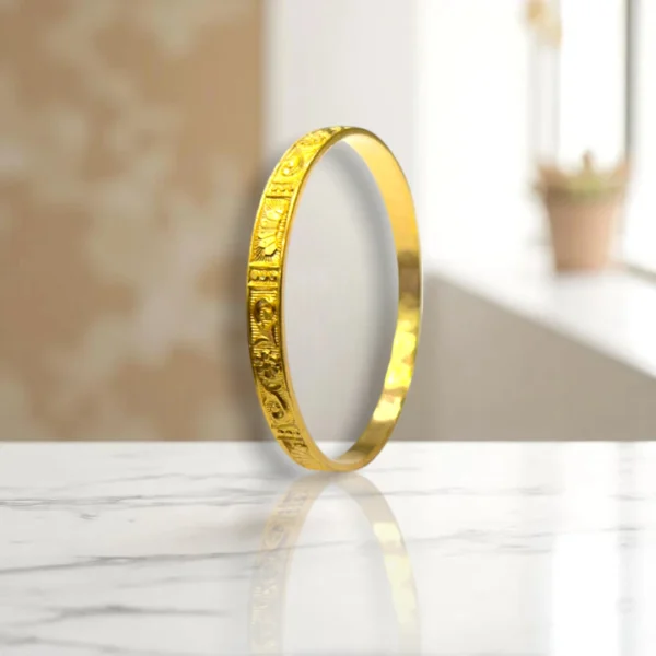 Coin Droplet Gold Cover Bronze Bangles - Image 2