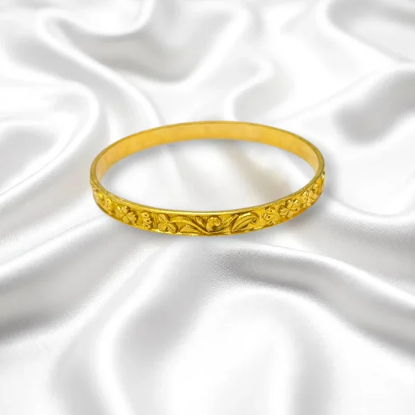 Star Engraved Gold Cover Bronze Bangles - Image 3