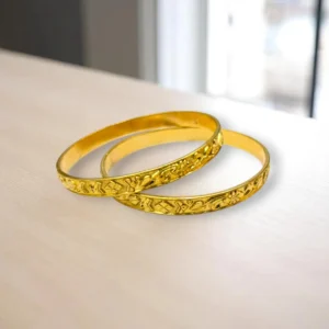 Bell Charm Gold Cover Bronze Bangles