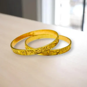 Mirror Dot Gold Cover Bronze Bangles