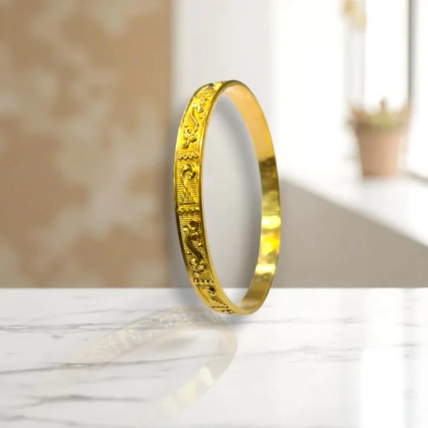Mirror Dot Gold Cover Bronze Bangles - Image 2