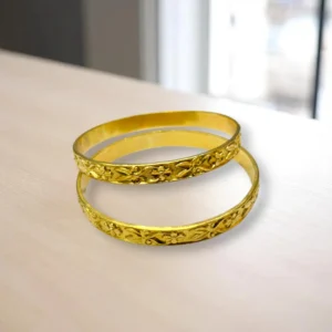 Elephant Motif Gold Cover Bronze Bangles