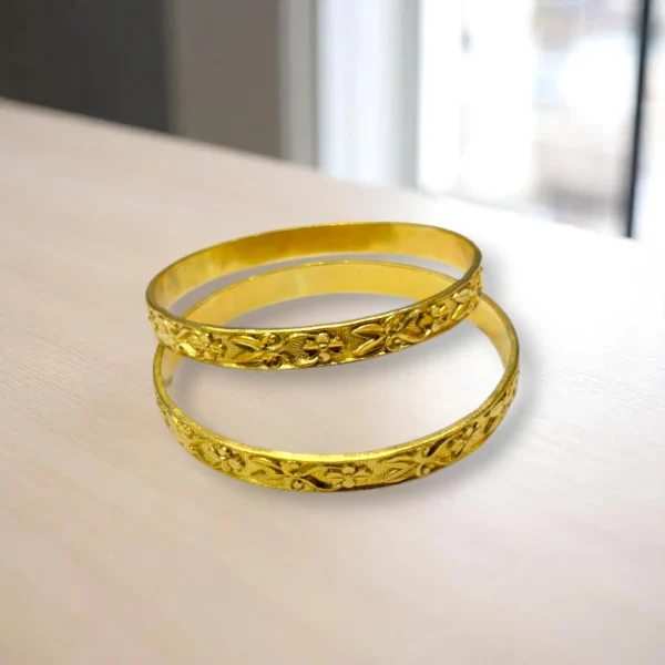 Elephant Motif Gold Cover Bronze Bangles