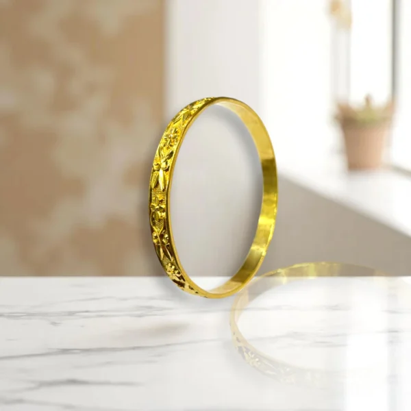 Elephant Motif Gold Cover Bronze Bangles - Image 2