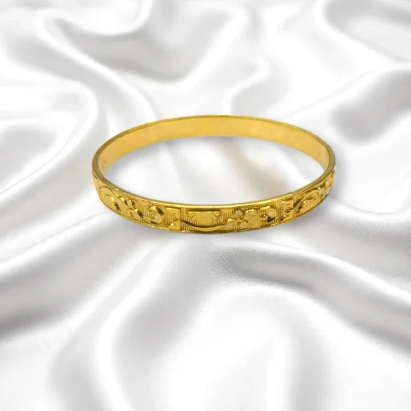 Pearl Lined Gold Cover Bronze Bangles - Image 3