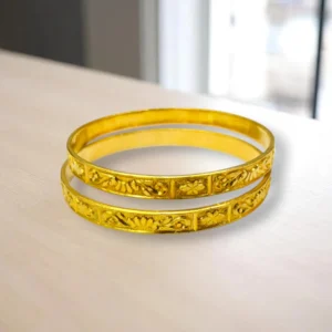 Feather Touch Gold Cover Bronze Bangles